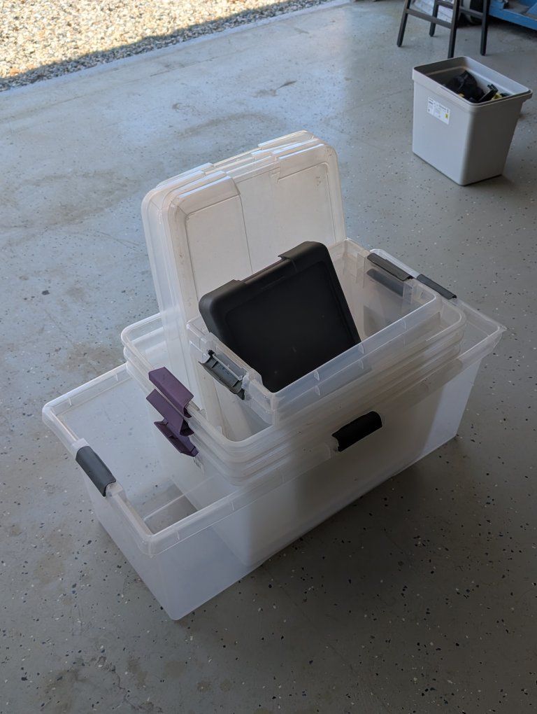 Storage Bins - 1 Large, 3 Medium, 2 Small