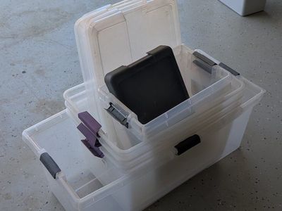 Storage Bins - 1 Large, 3 Medium, 2 Small