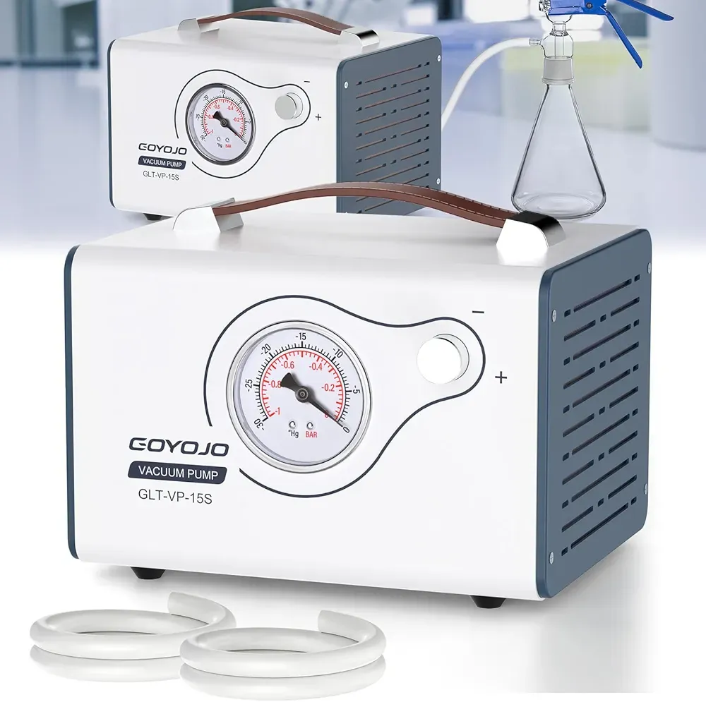 Oilless Vacuum Pump, 15L/Min With Dual Pressure, Lab Liquid Vacuum Filtration Fractionation