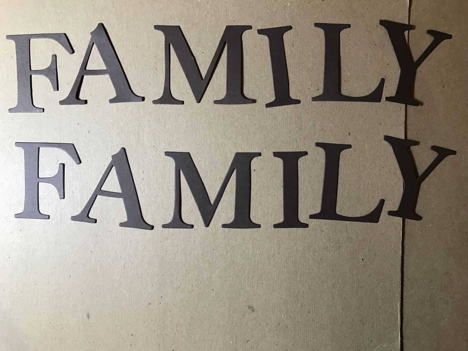 FAMILY Die Cut Letters Dark Brown, 2” Tall, 2 Sets for Scrapbooking or other Craft Projects