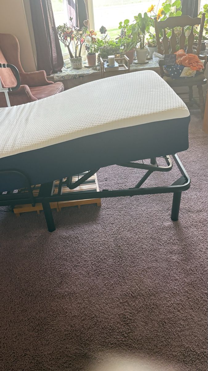 Adjustable Twin Bed Frame with Mattress & Rail - Home Care Support
