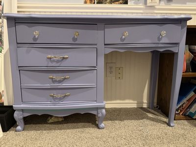 Solid wood desk purple