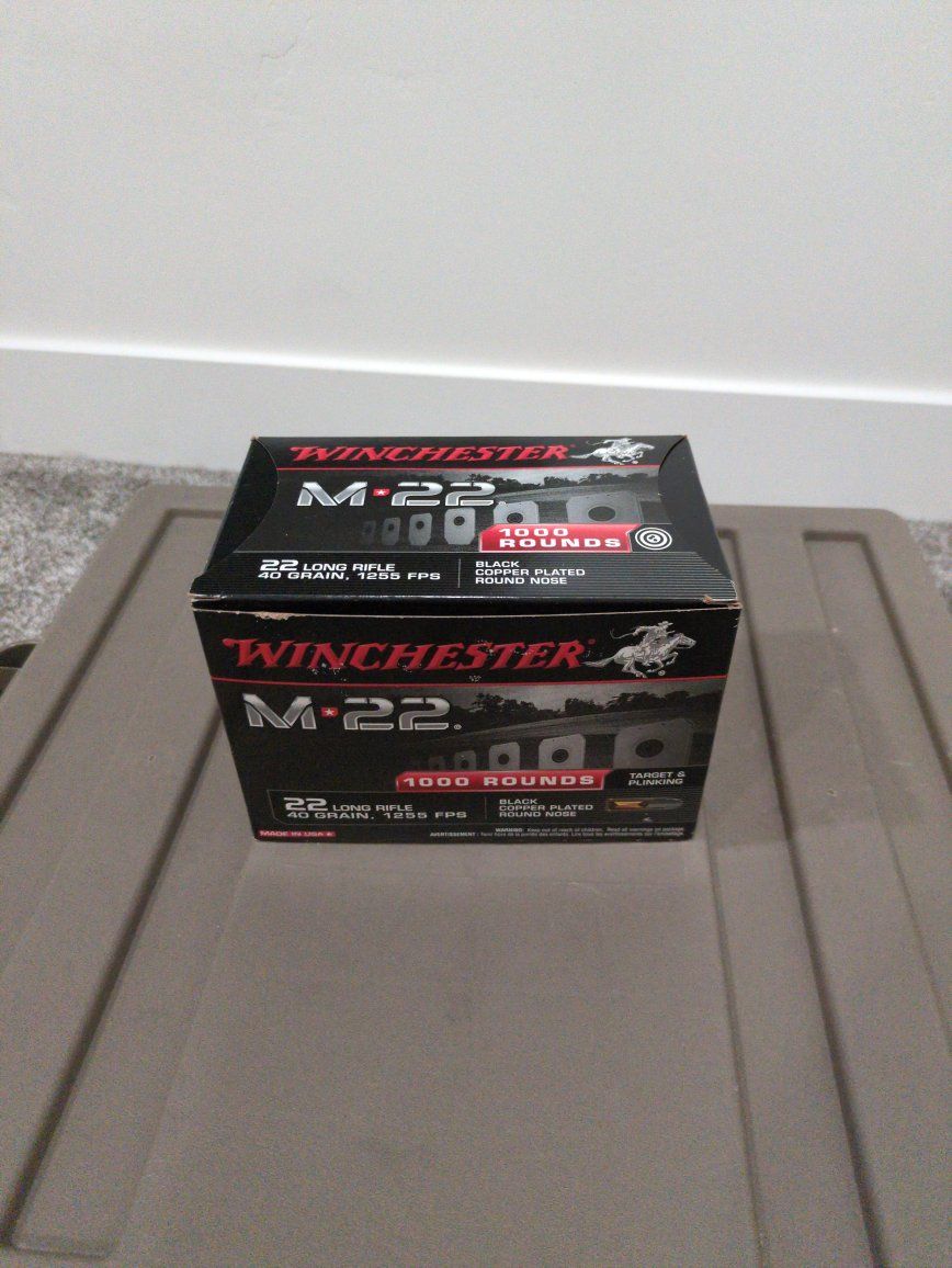 Winchester M-22 .22 LR 40 Grain 1000 Rounds Ammunition Box