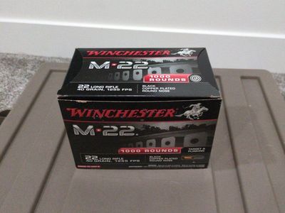 Winchester M-22 .22 LR 40 Grain 1000 Rounds Ammunition Box