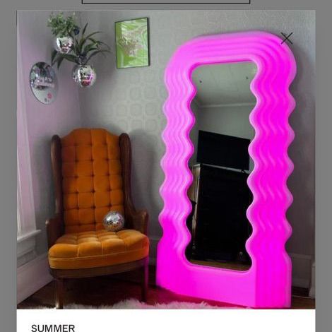 Vintage Ettore Sottsass Style Large Mirror MCM