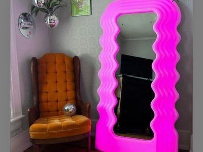 Vintage Ettore Sottsass Style Large Mirror MCM
