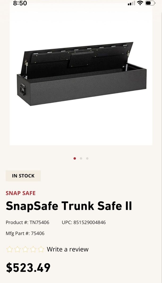 SnapSafe Trunk Safe