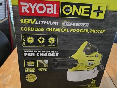 Ryobi ONE+ 18V Defender Cordless Chemical Fogger Mister Kit with 2Ah Battery