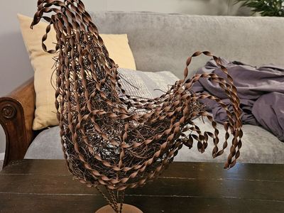 Rusty rooster statue