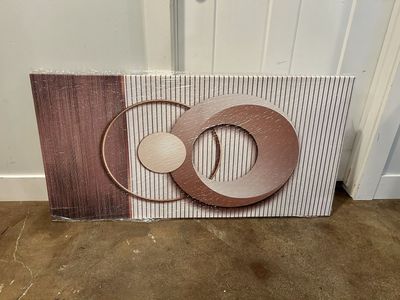 New Abstract Canvas Wall Art Brown Geometric Circles