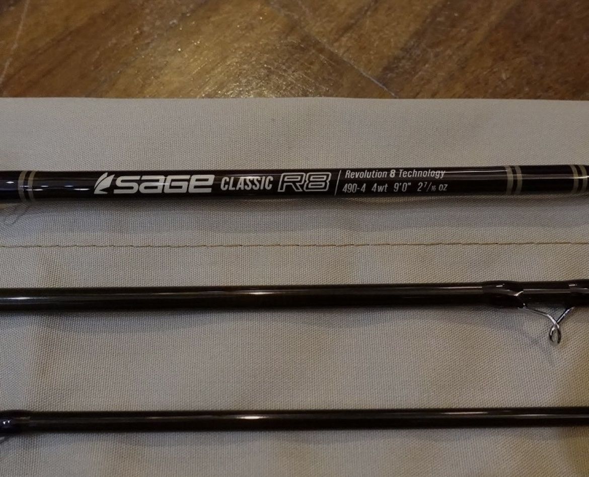 Sage R8 Core Classic 9' 4wt 4pc Fly Fishing Rod (490-4)