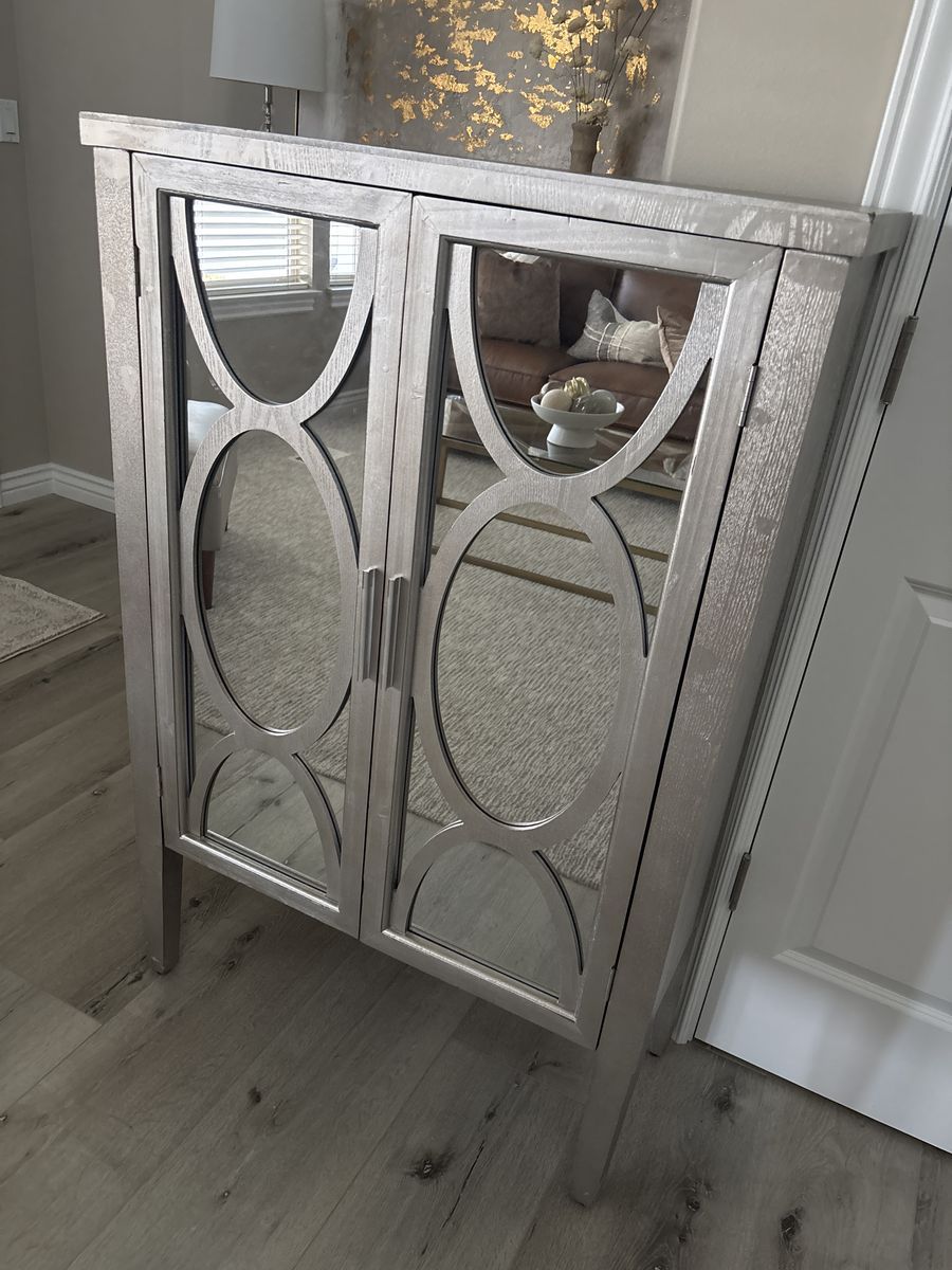 Beautiful silver armoire/hutch
