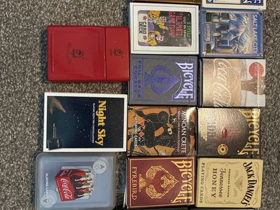 Many decks of poker cards