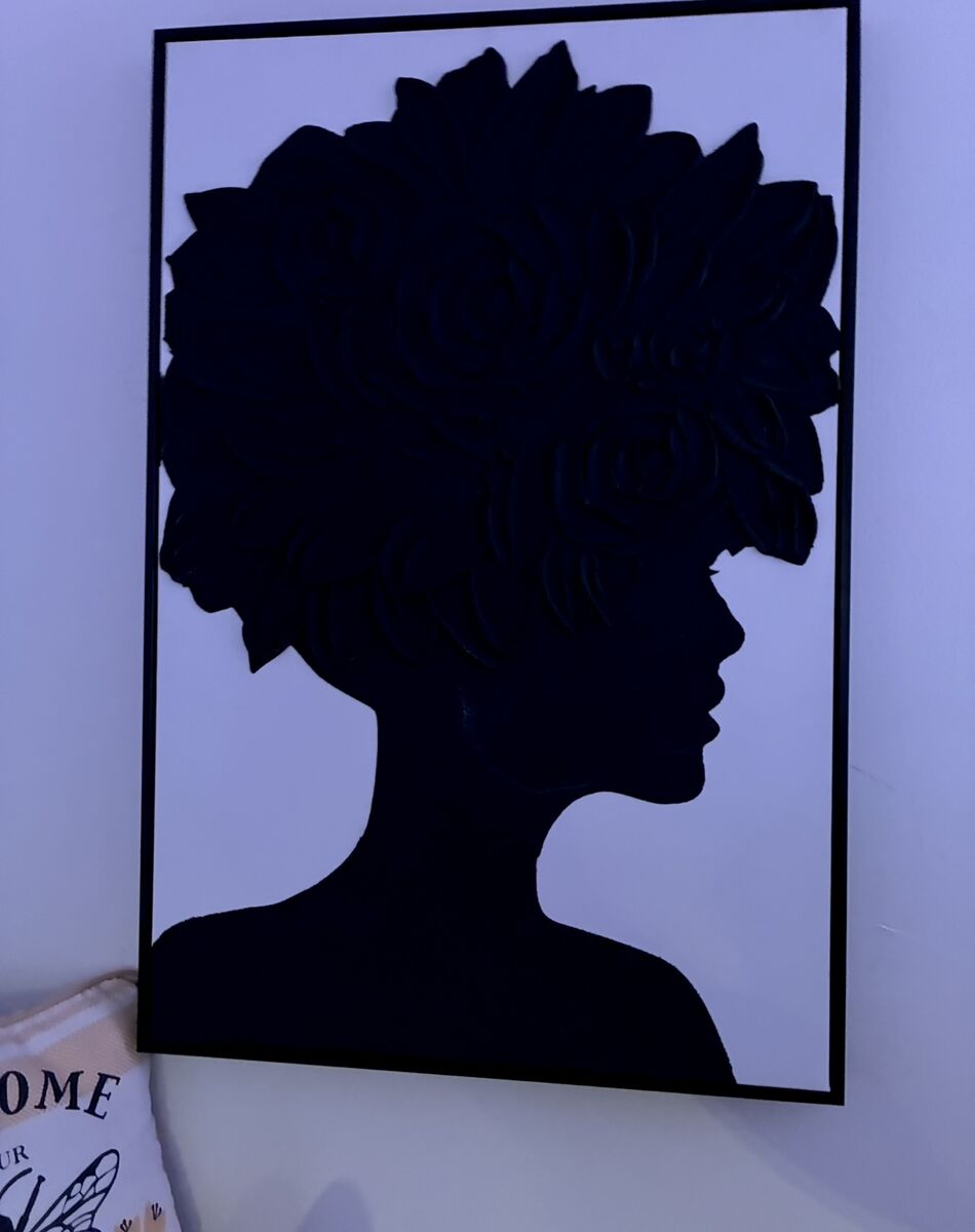 Beautiful texture abstract tree/women painting