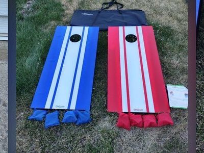 GoSports Classic Cornhole Set - Regulation Size Portable Bean Bag Toss Game with Carrying Case