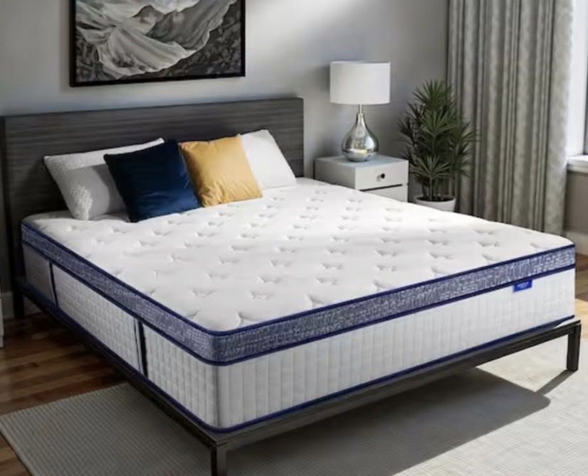 NEW-Full Size Hybrid Memory Foam 12 in. Individual Pocket Spring Support and Breathable Mattress
