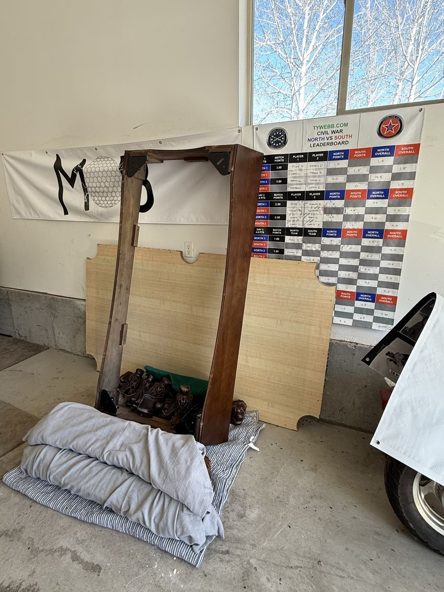 Pool table and sticks and balls