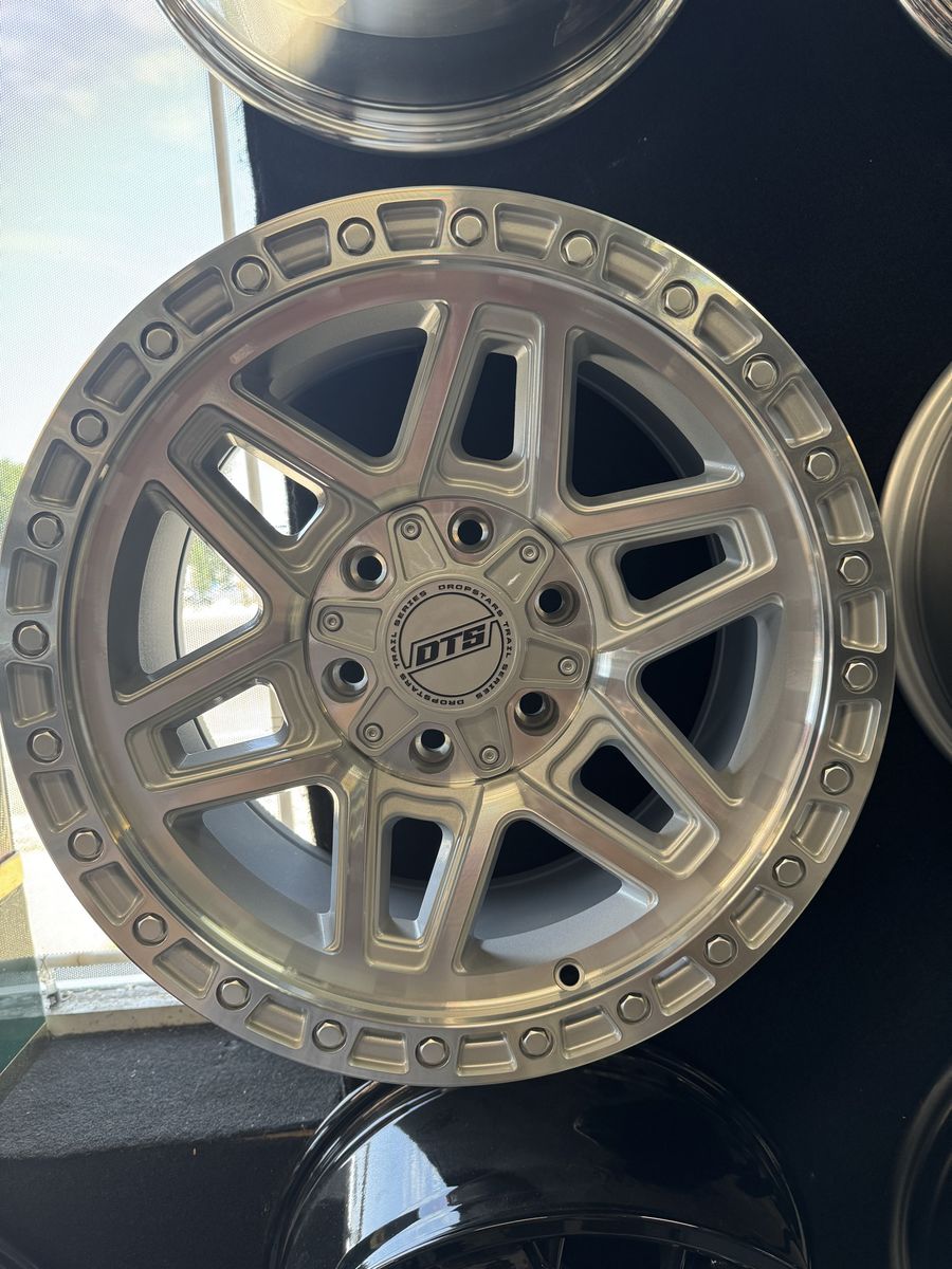 Brand new set of 4 wheels DTS 602MS Machined Silver Wheel 17x8.5 lug pattern 6x135/6x139.7 offset 0mm