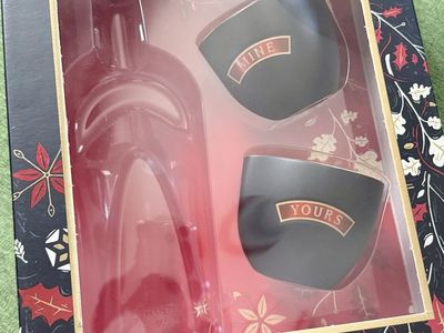 Baileys Irish Cream Decanter & Glass Set - "Mine" & "Yours" Glasses - Holiday Gift
