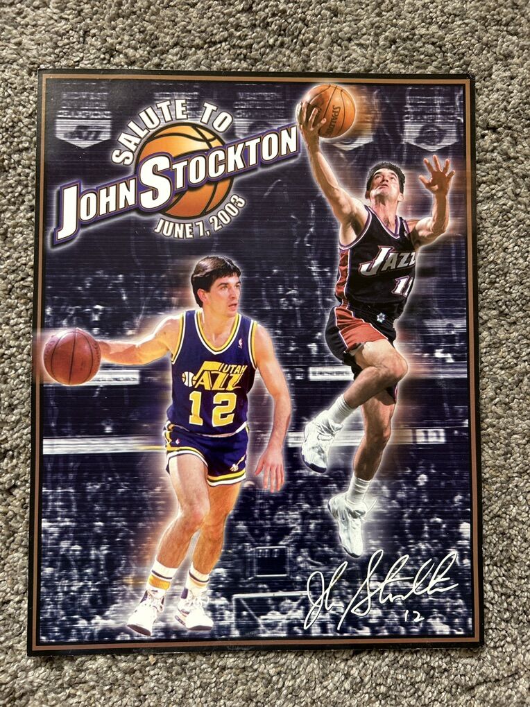 John Stockton Utah Jazz Salute 8x10 Poster Card