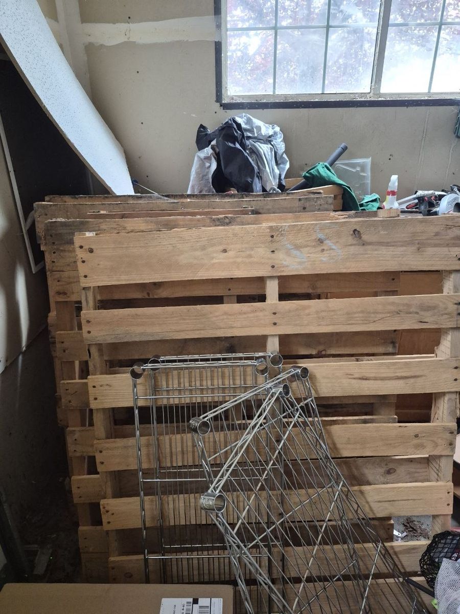 Four wooden pallets (feel free to take less if desired, though)