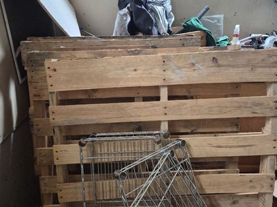 Four wooden pallets (feel free to take less if desired, though)