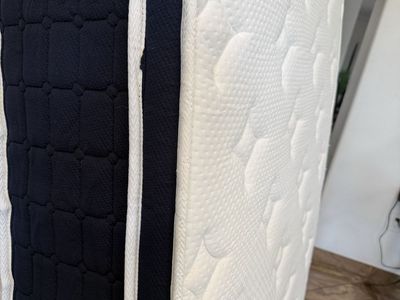 Quilted Mattress White and Navy Blue twin size like new $100