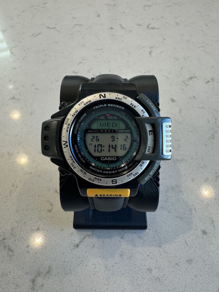 Vintage Casio ATC-1200 Pathfinder – Triple Sensor Watch – New Battery & Strap