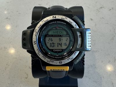 Vintage Casio ATC-1200 Pathfinder – Triple Sensor Watch – New Battery & Strap