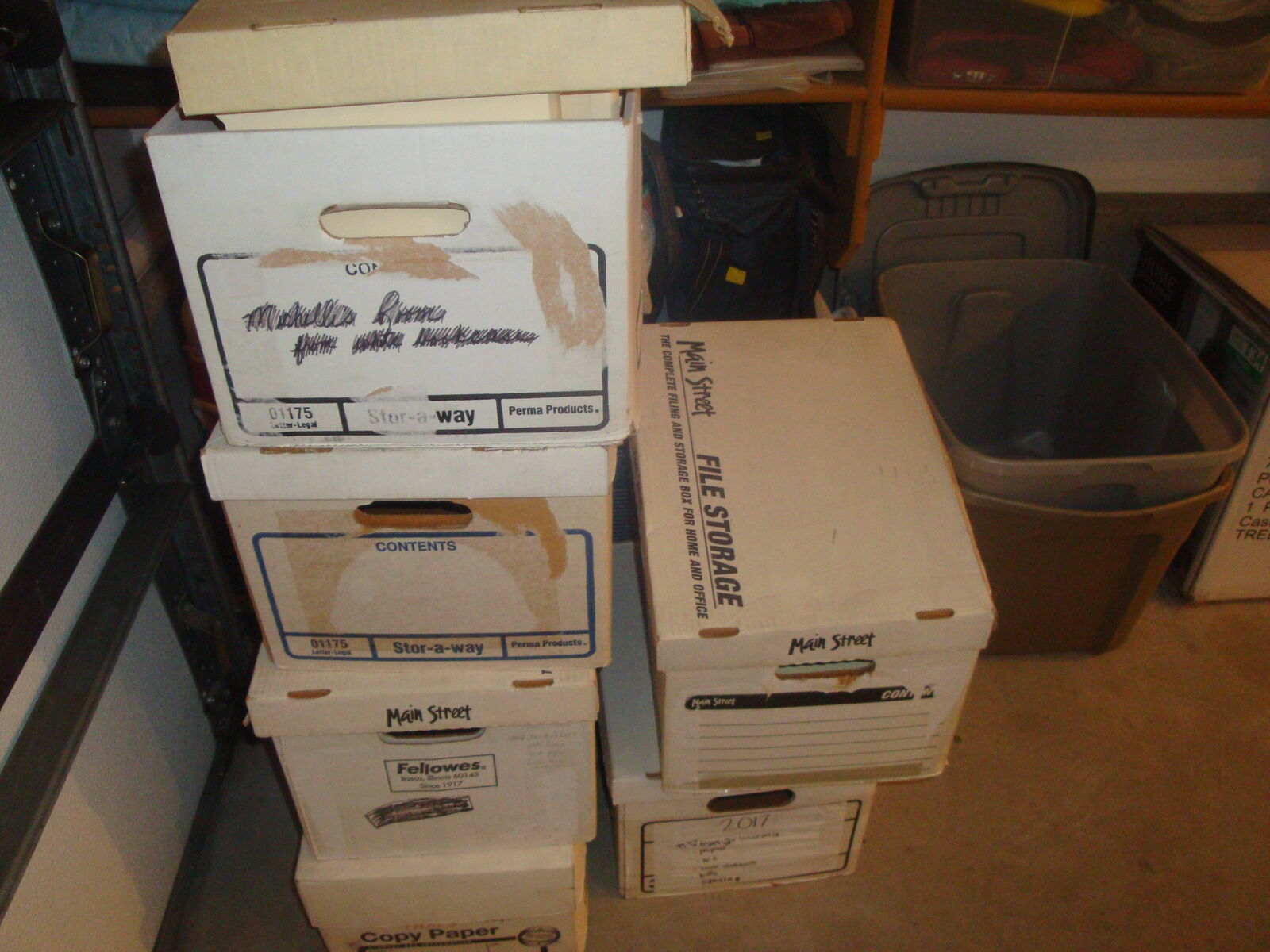 file boxes and envelopes