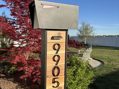 Custom Handcrafted Cedar Mailbox Post and Mailbox with Light