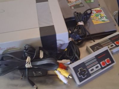 vintage Nintendo Nes with games