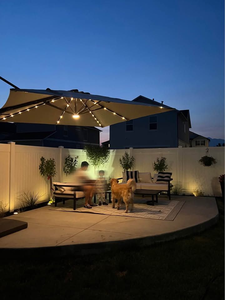 Seasons Sentry 10’ solar LED cantilever umbrella