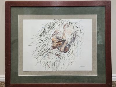 VINTAGE WATERCOLOR ARTWORK ART EXPRESSIONISTIC BY UTAH ARTIST ROBIN WEBBER MATTE FRAME QUALITY!