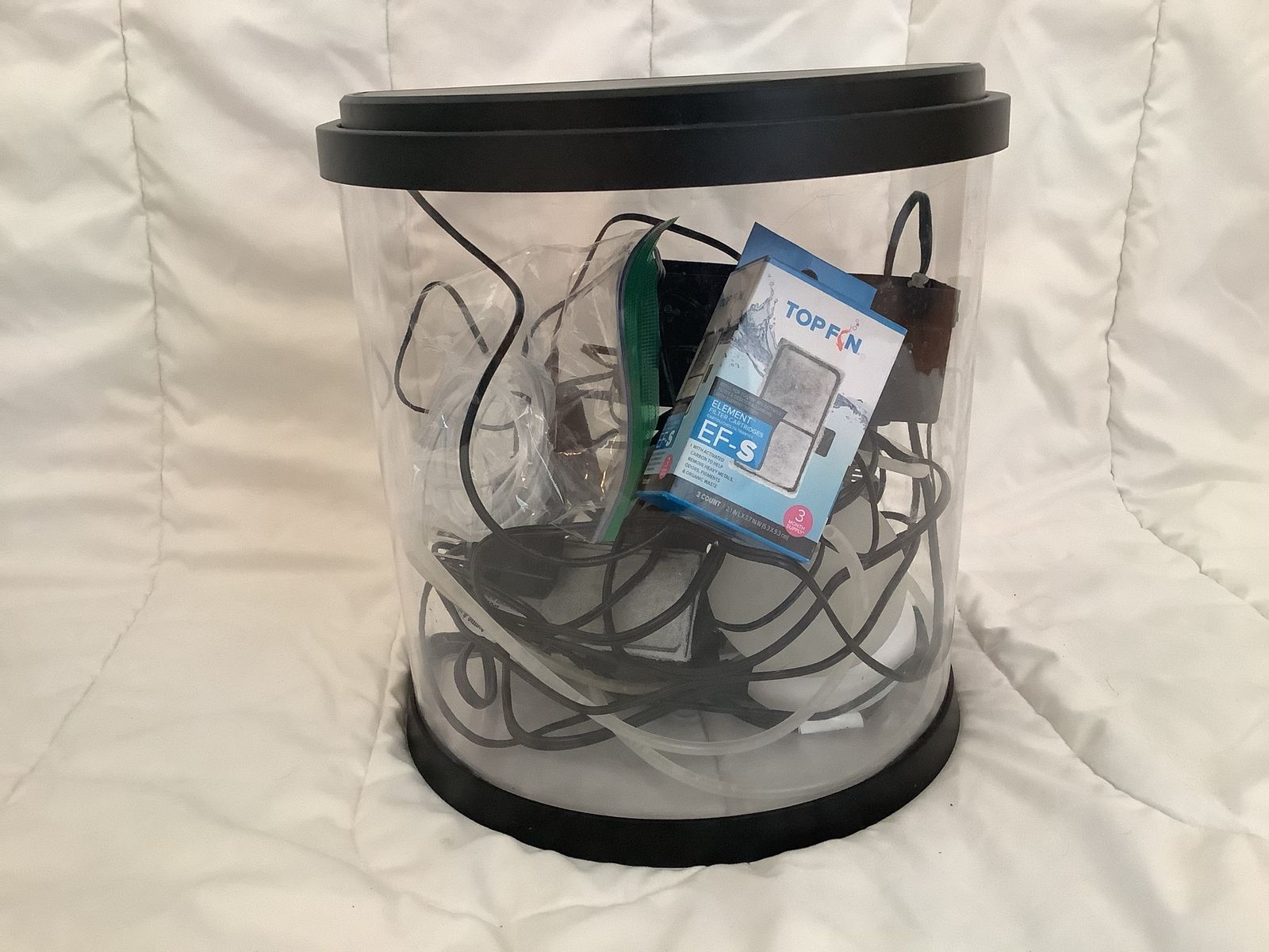 Small fish tank with filter
