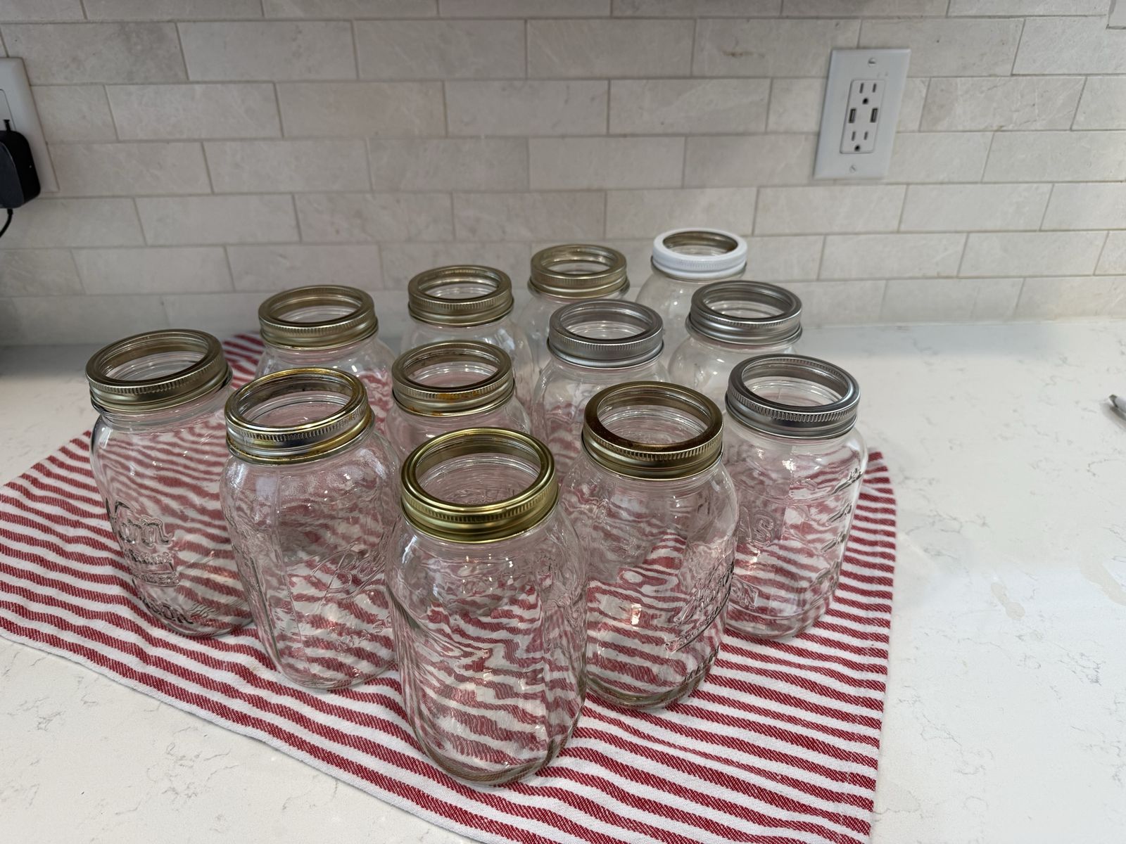 One Dozen Regular-Mouth Quart Canning Jars