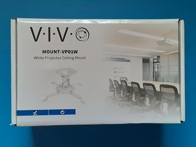 New VIVO Universal Adjustable Ceiling Projector Mount with Extending Arms - Mounting Bracket - White - MOUNT-VP01W