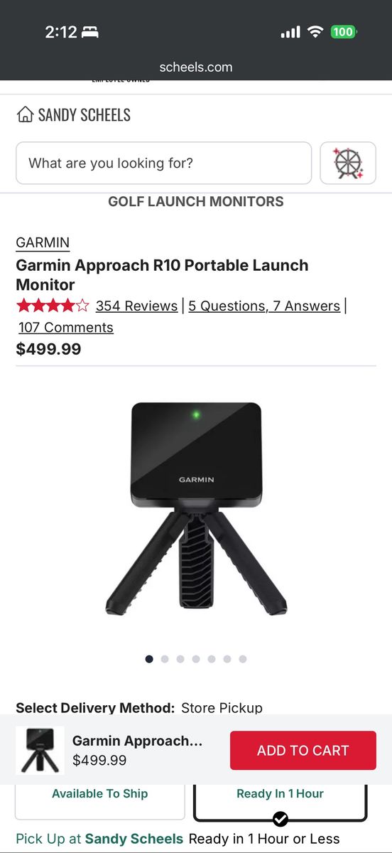 Garmin Approach R10 Portable Launch Monitor - Like New