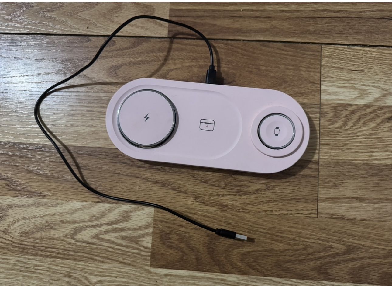 Generic Pink 3-in-1 Wireless Charging Pad for Phone, Watch, Earbuds