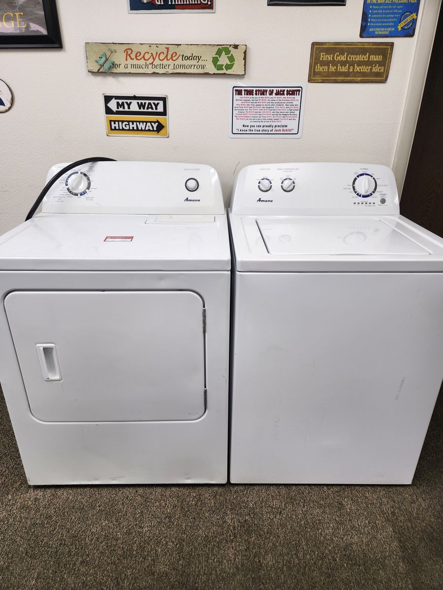 GREAT AMANA WASHER AND ELECTRIC DRYER SET! W-WARRANTY