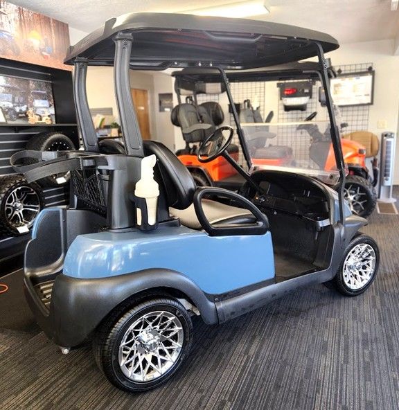 Pearl Mist Grey 2017 Club Car Precedent is freshly refurbished, lithium-powered, and ready to roll