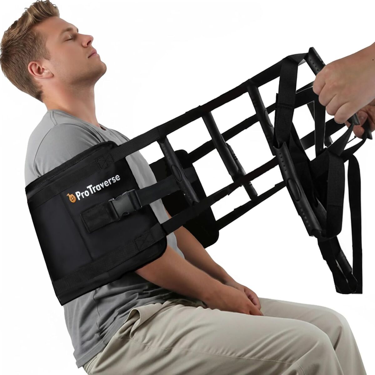 NEW ProTraverse Transfer Sling with 10 Non-Slip Padded Handles- Lift Assist Gait Belt with Safety Waist Strap 330 lbs