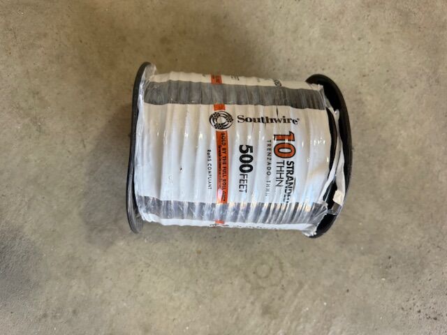 New 10 Strand THHN Black Southwire Wire 500 Foot Roll $150