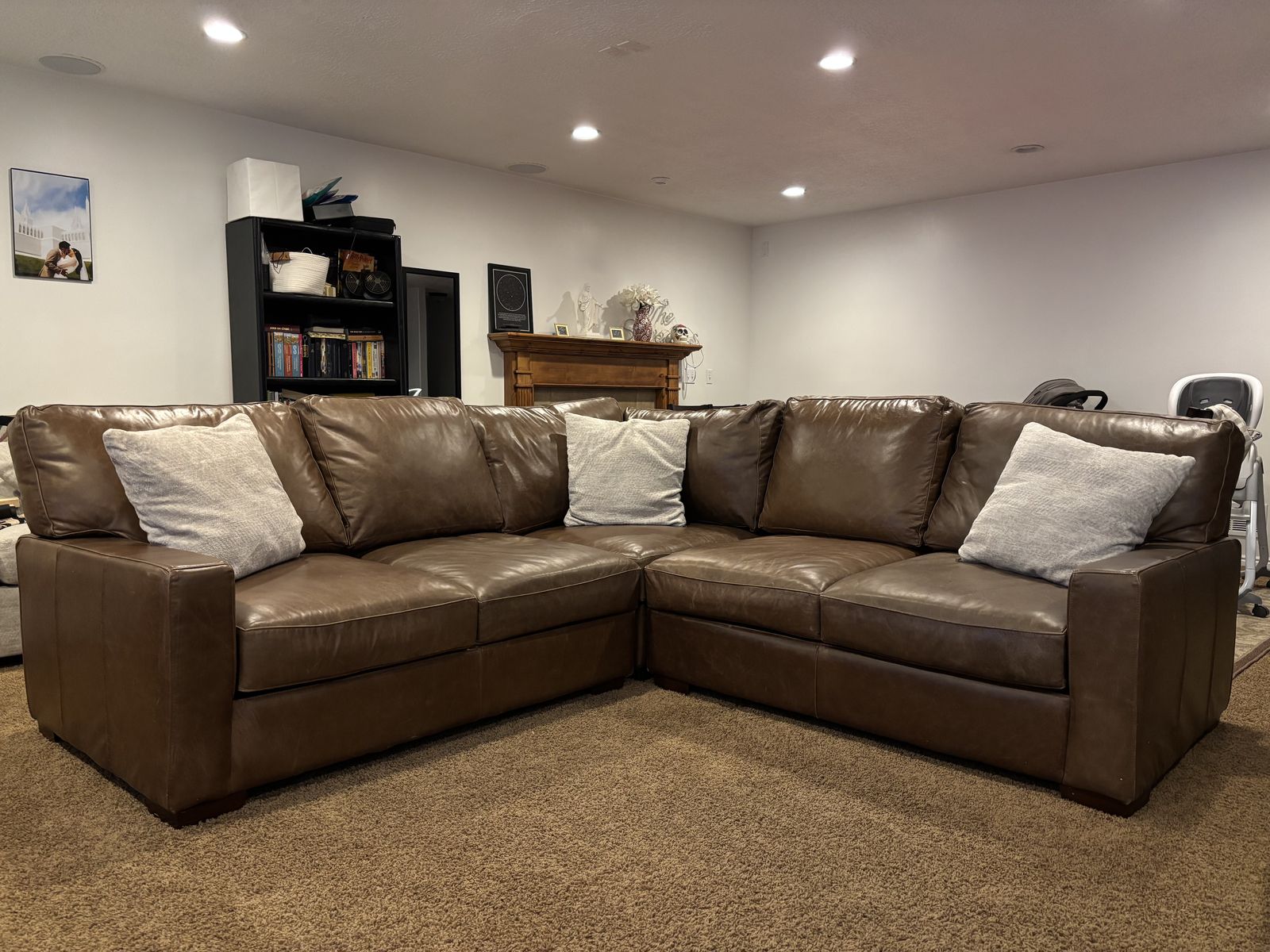 Real Leather Sectional