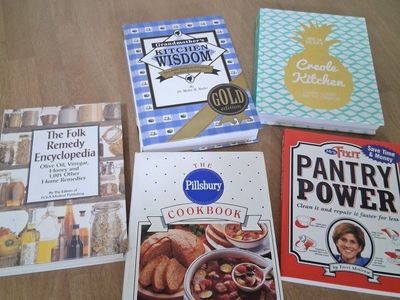 5 Used Cookbook & Home Remedy Books: Pillsbury, Creole Kitchen, Pantry Power, Kitchen Wisdom, Folk Remedy $5 each