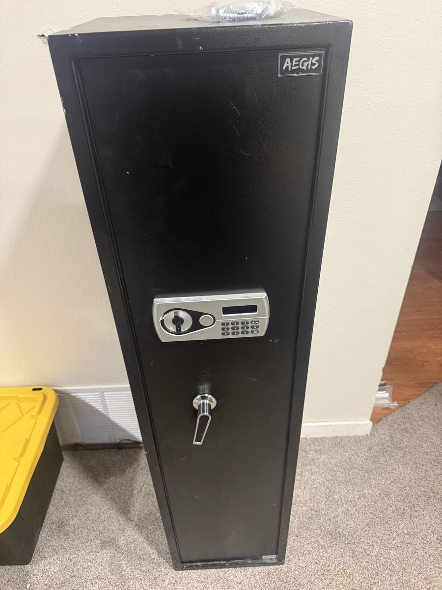 AEGIS Black Steel Digital Keypad Gun Safe with Key Access - Protect Your Firearms