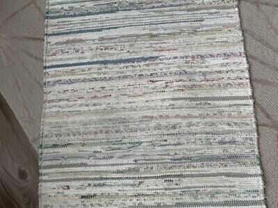 World Market Rag Rug with Tassels 23x35 SET OF 2