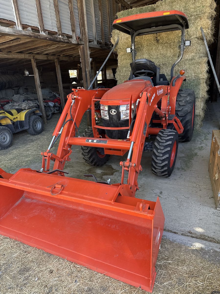 Tractor and tiller and box scraper