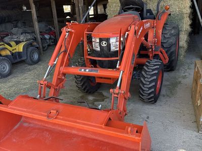 Tractor and tiller and box scraper