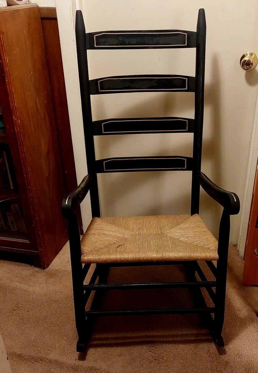 Antique Shaker Style Ladder Back Rocking Chair